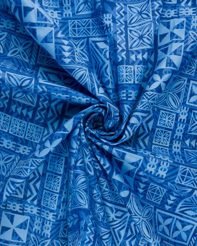 Polynesian fabric TANE Blue - Tissushop